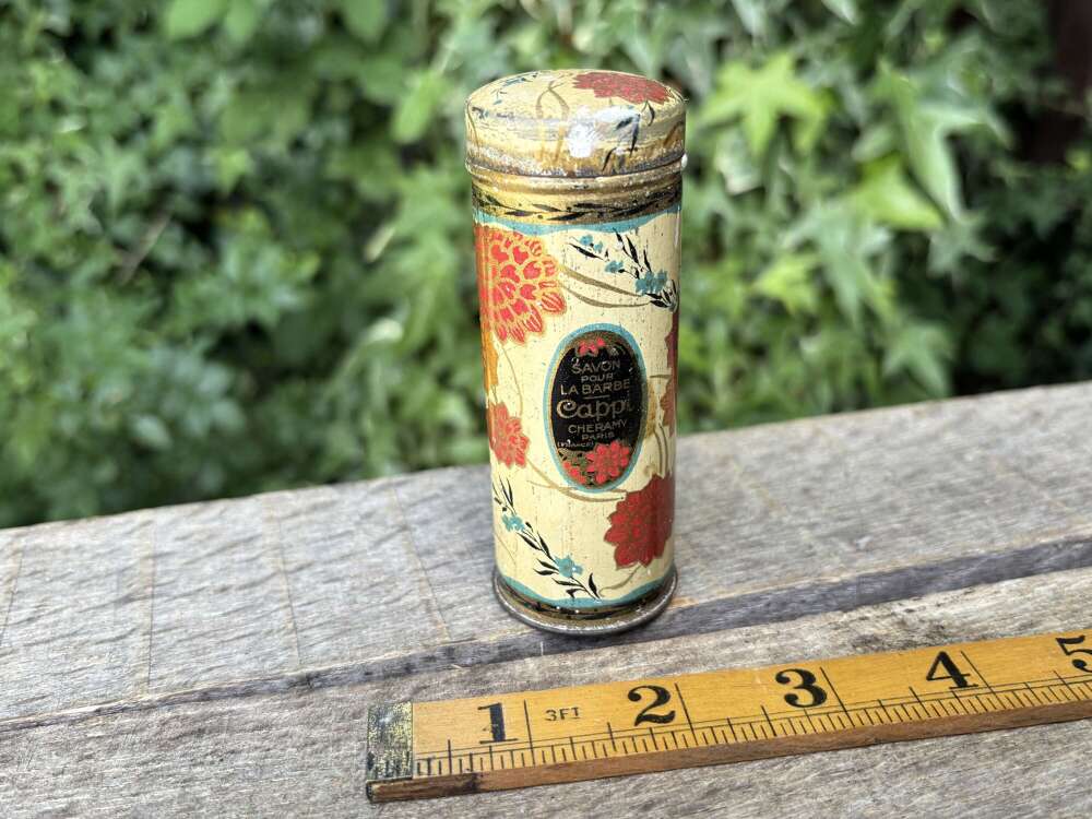 Cheramy Shaving Soap Razor Barber Shop Chemist Tin c1920s