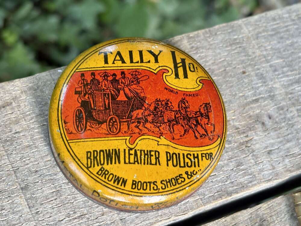 Tally Ho Brown Brothers Sho Boot Polish Tin c1920s