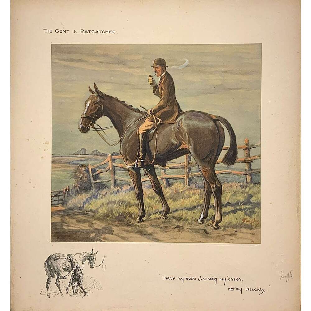 "The Gent in Ratcatcher"&nbsp;signed print by Charles "Snaffles" Johnson Payne (1884&ndash;1967)&nbsp;