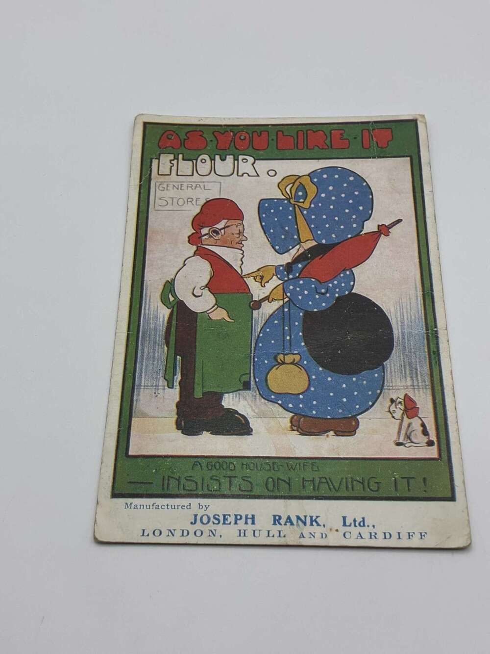Joseph ranks flour advertising postcard