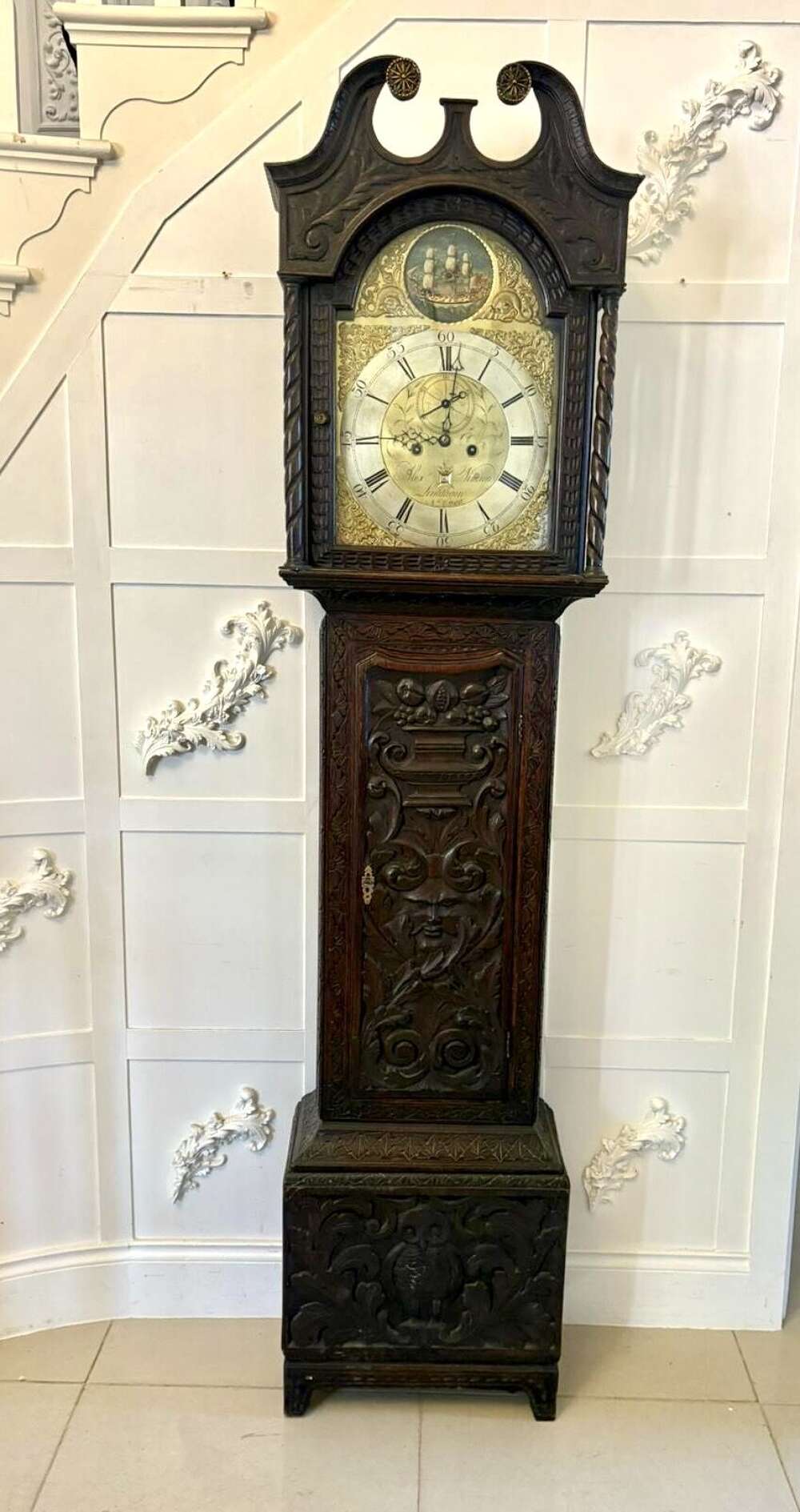 Outstanding Quality 18th Century Oak Antique Longcase Clock