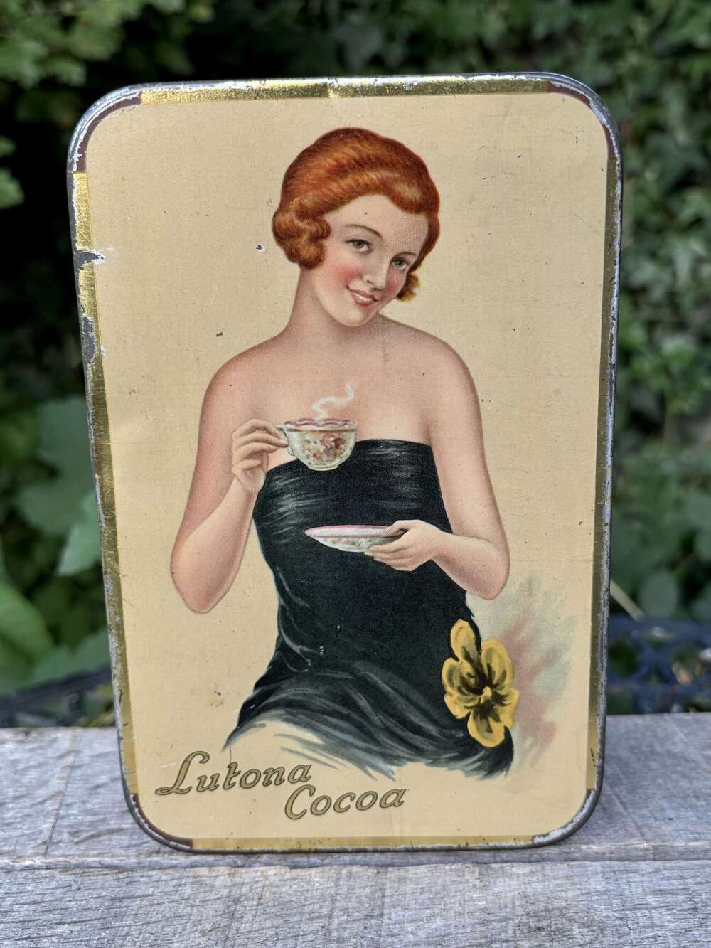 CWS Lutona Flapper Girl Chocolate Cocoa Tin c1920s