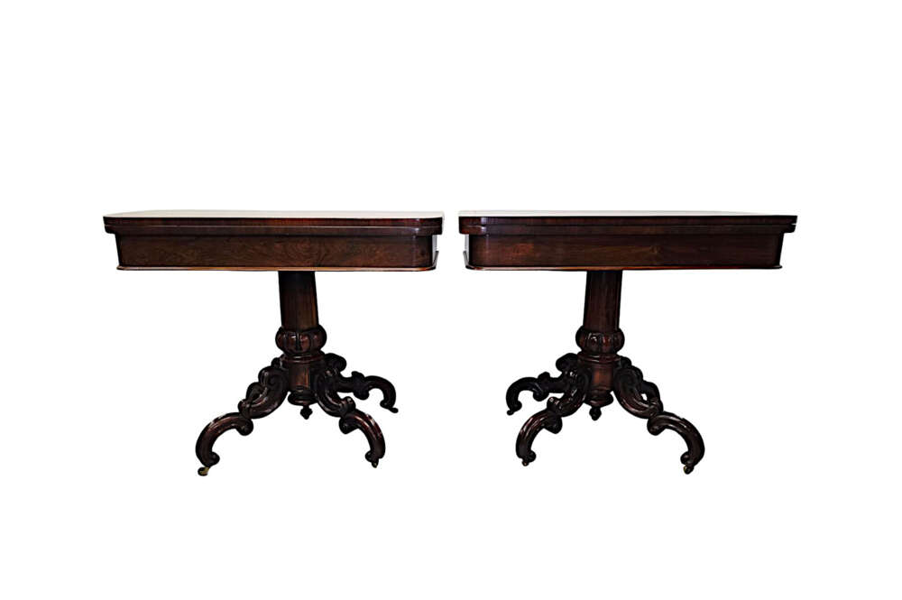 A Fabulous Pair Of 19th Century Irish Turnover Leaf Tea Tables
