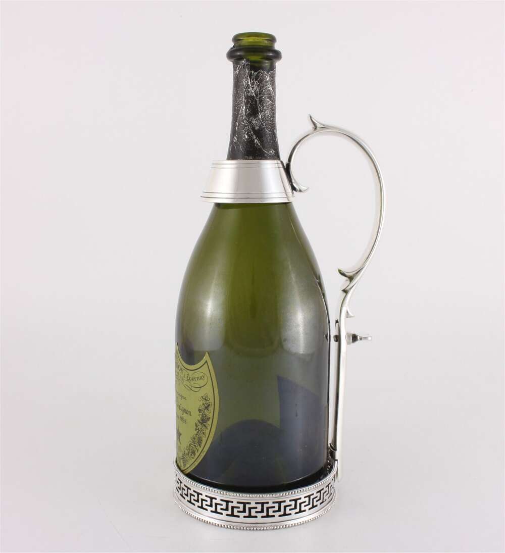 Old Sheffield Plate Wine Bottle Pourer. Victorian Champagne Holder.