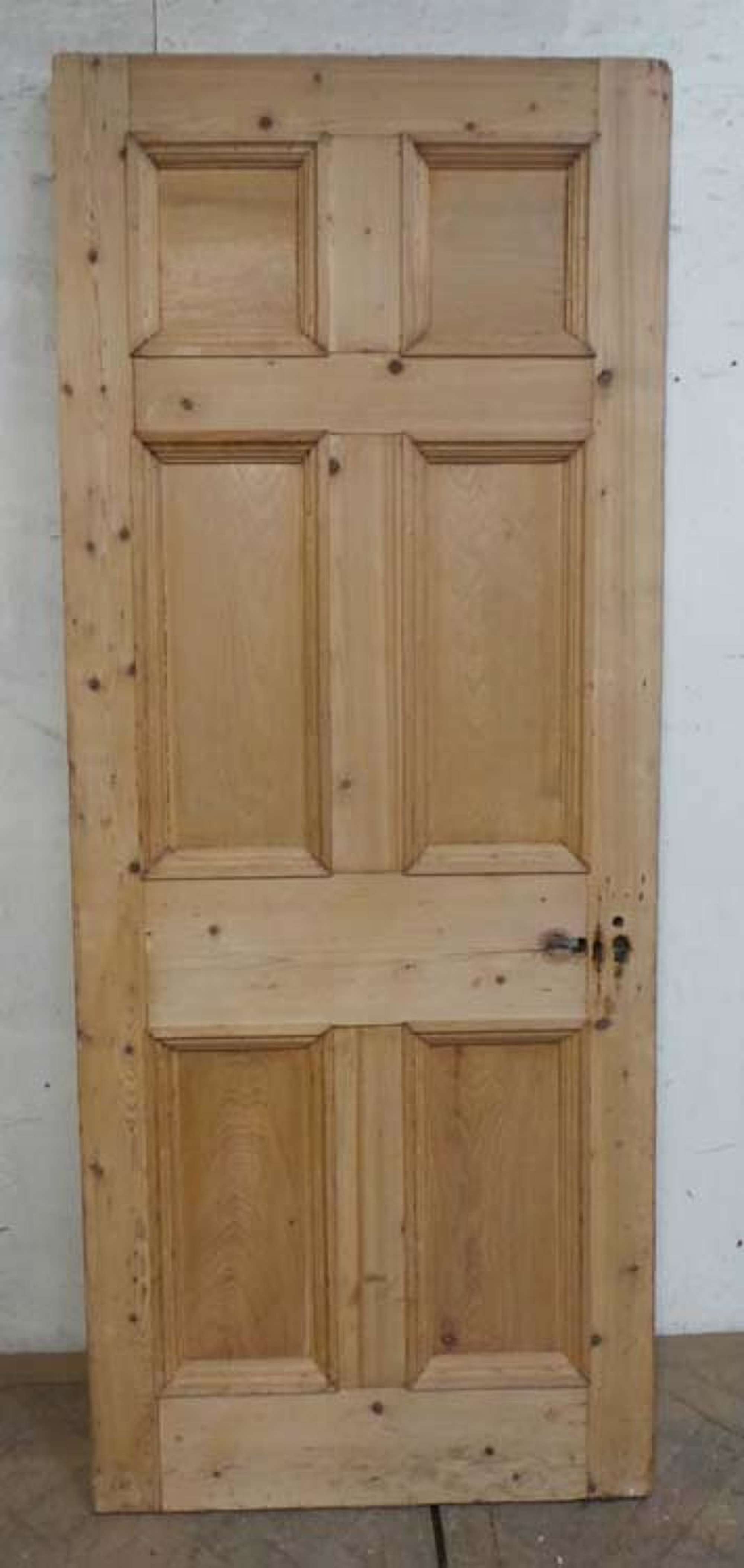 DB0599 LOVELY VICTORIAN SIX PANELLED PINE DOOR