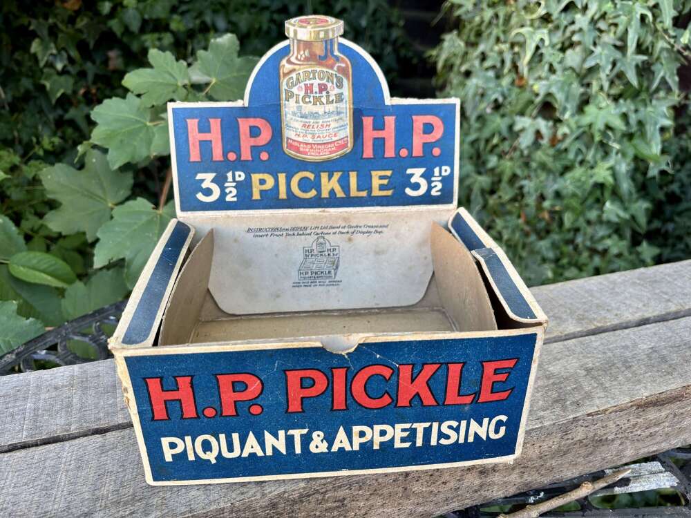 Superb Garton's HP Sauce Pickles Bottle Jars Show Display Box Packet c1930s