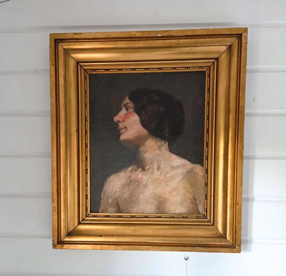Early 20th Century Oil on Canvas portrait of a young woman