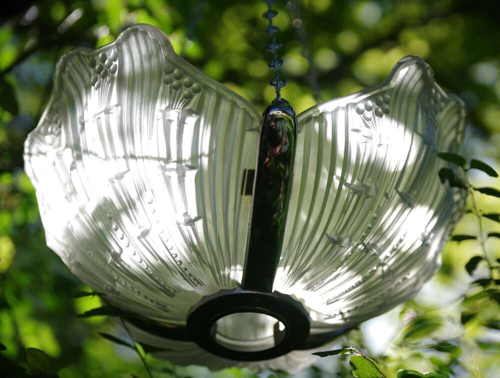 Deco 1920s/30s Frosted & Moulded Glass Lamp Shade Fait En Belgique Manner Of Ezan & Degue