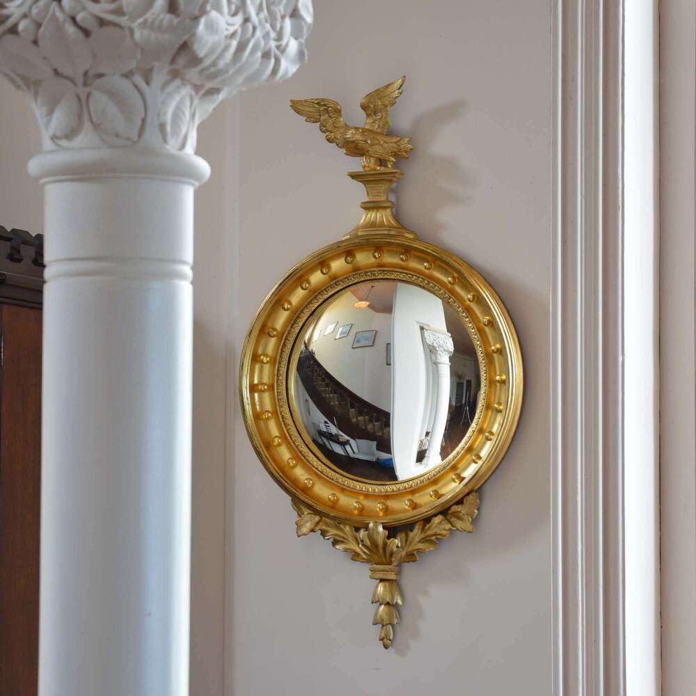 Regency convex giltwood mirror