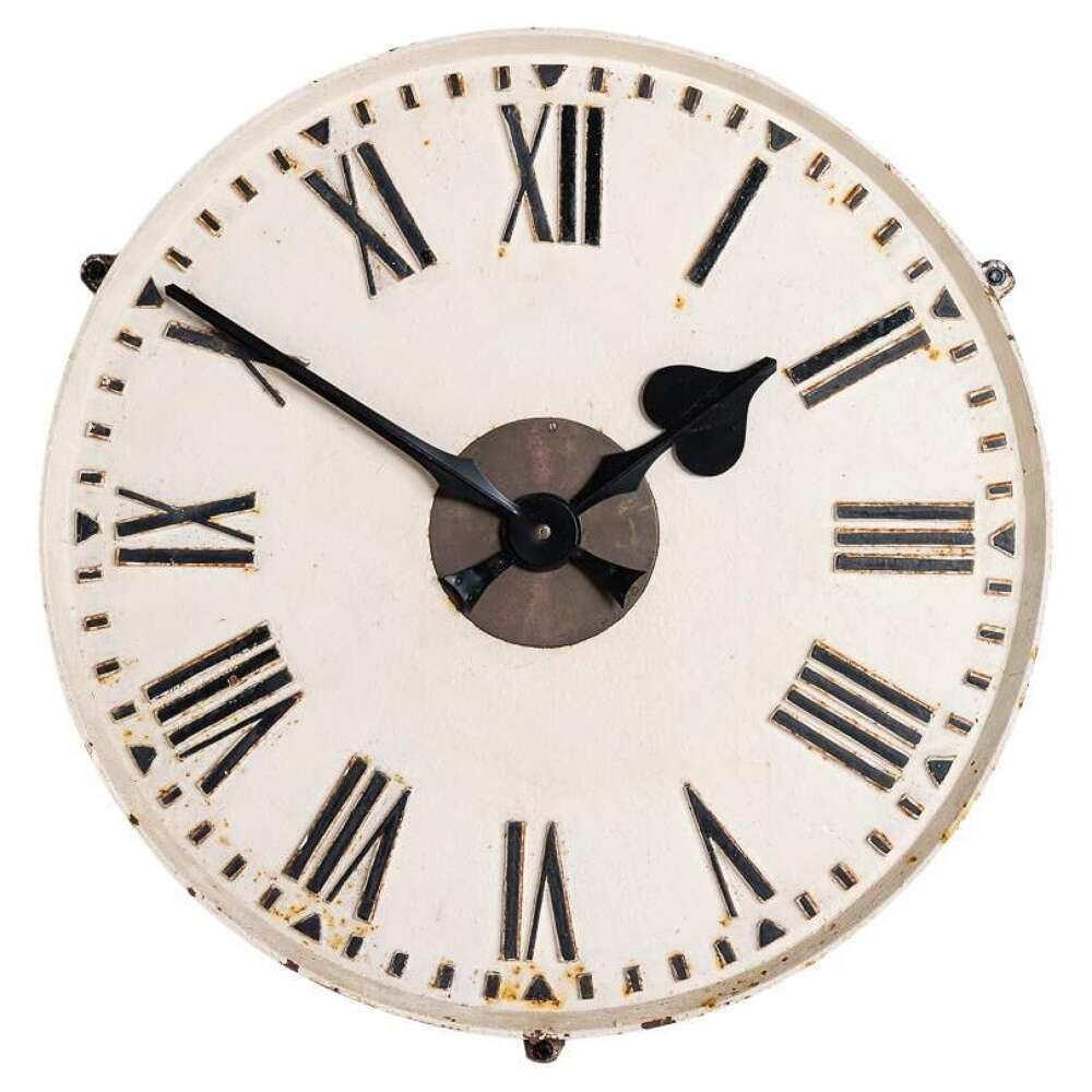 Rare Early Large Cast Iron Exposed Dial Railway Clock By Synchronome Electric