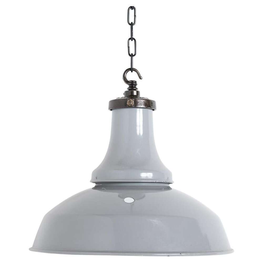 Reclaimed Industrial Vitreous Enamelled Pendant Lights By Benjamin Electric
