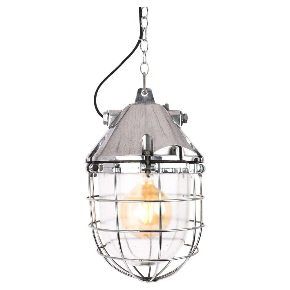 Xl Polished Industrial Cage Lights From Eastern Europe