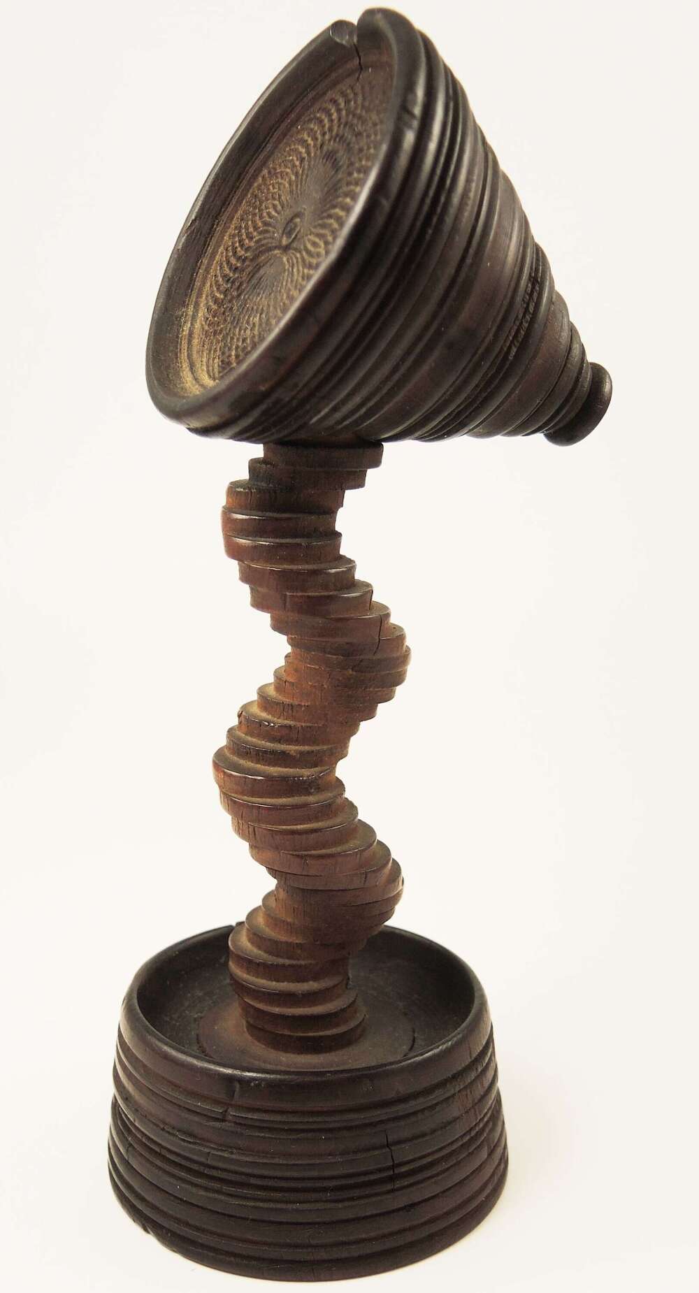 Unusual Treen pocket watch stand c1820