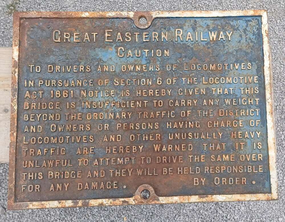 Great Eastern Railway Cast-iron Sign.                  Dan. 8506