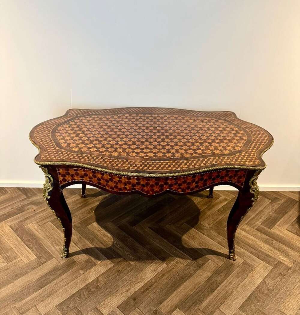 Magnificent Quality French Antique Rosewood & Parquetry Inlaid Centre Table 