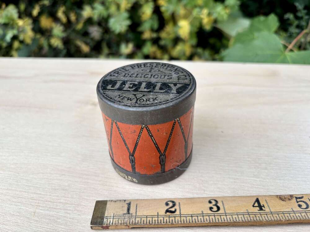 Erie Preserving co World Exposition New Orlean Jelly Drum Miniature Sample Tin c1900s
