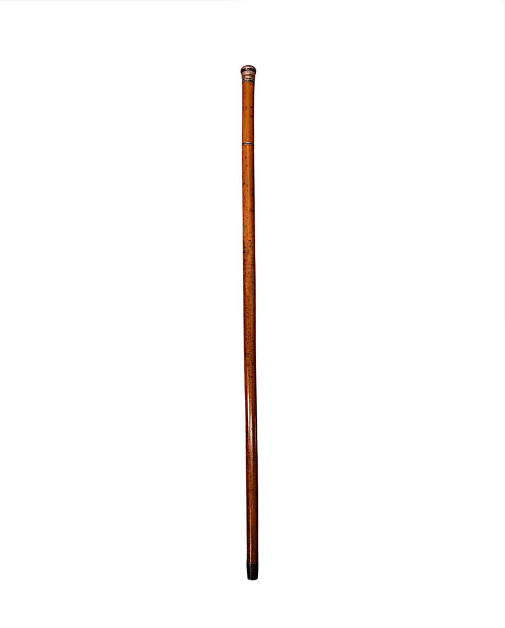 An Unusual 19th Century Gadget Walking Cane With Internal Glass Drinking Tube