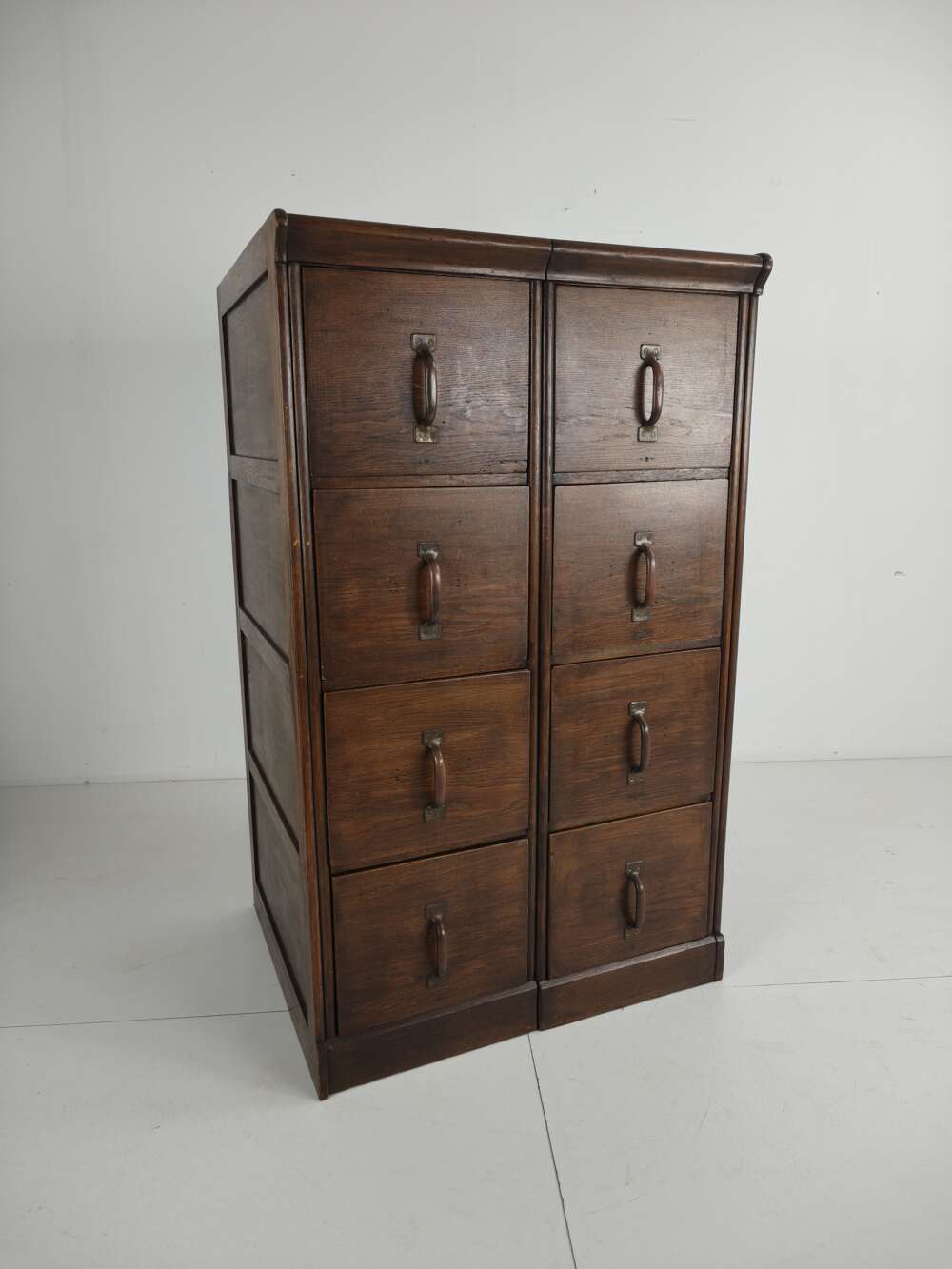 Solid Oak Double Archive Cabinet &ndash; Dutch, 1920&ndash;1940