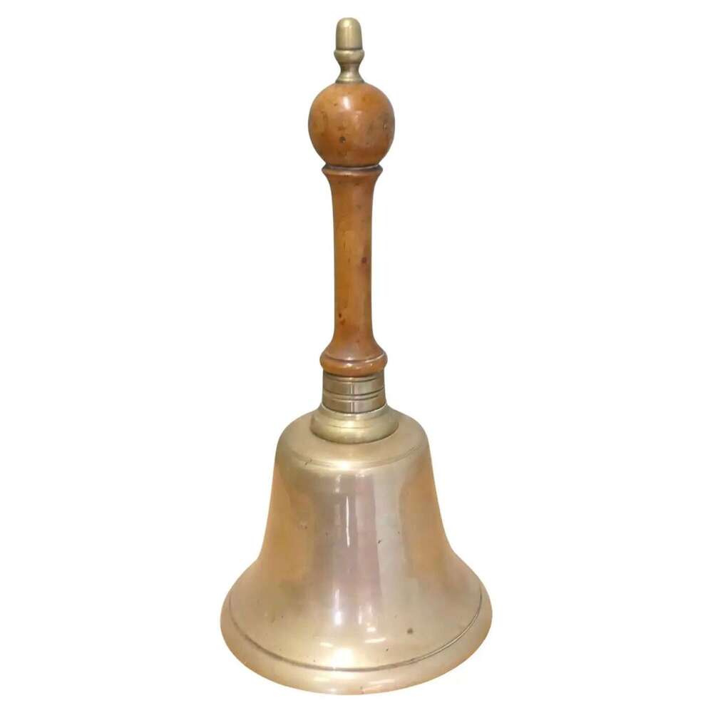 Old Brass Hand Bell, Town Cryer&rsquo;s or School Bell
