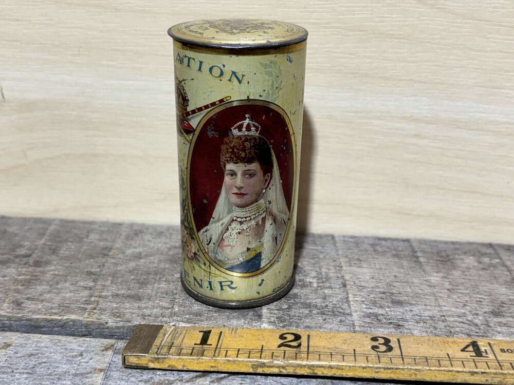 KIng Edward Queen Alexandra Rowntree's Coronation Chocolate Tin c1902