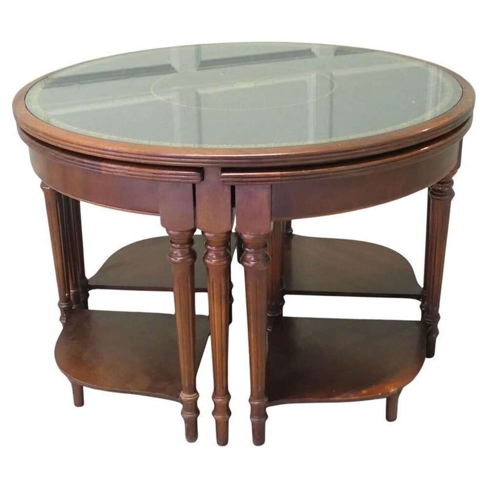 Unusual Circular Nest of Library Tables  This is a very unusual set of tables