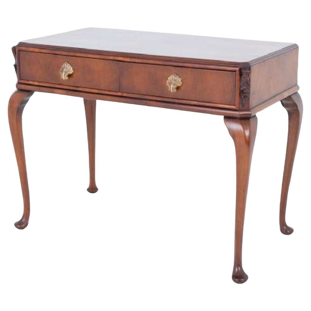 Regency Side Table Walnut Two Drawer