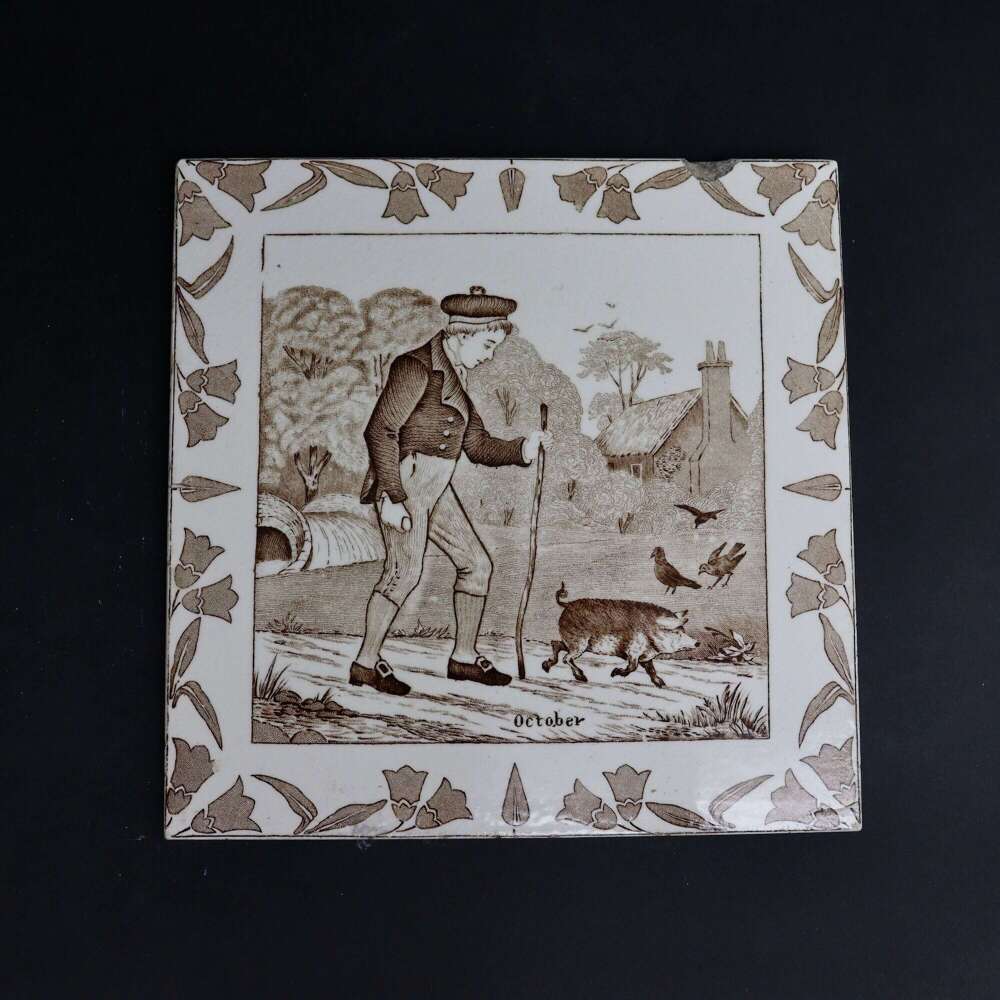 Large Wedgwood Tile Depicting October
