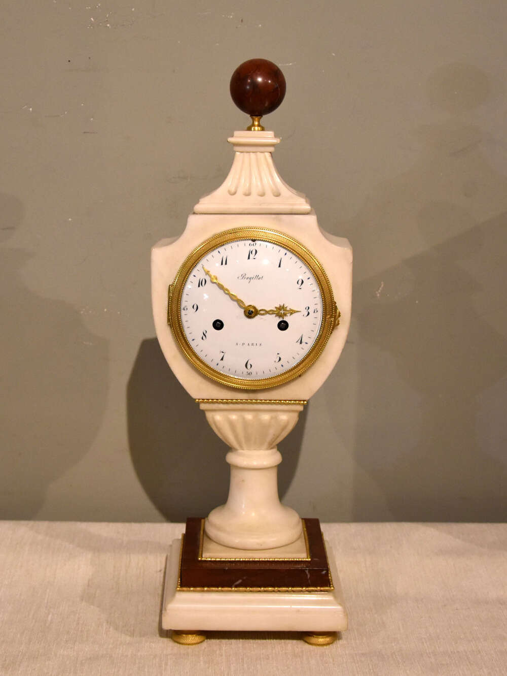 French Empire marble Clock of Urn Form