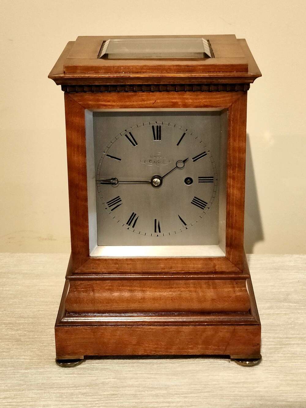 William IV satinwood four glass mantel timepiece