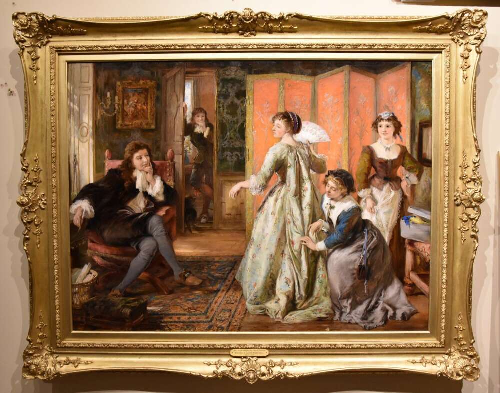 Oil Painting by Thomas Fallon Marshall "Mrs Pepys Adopts The Latest Fa