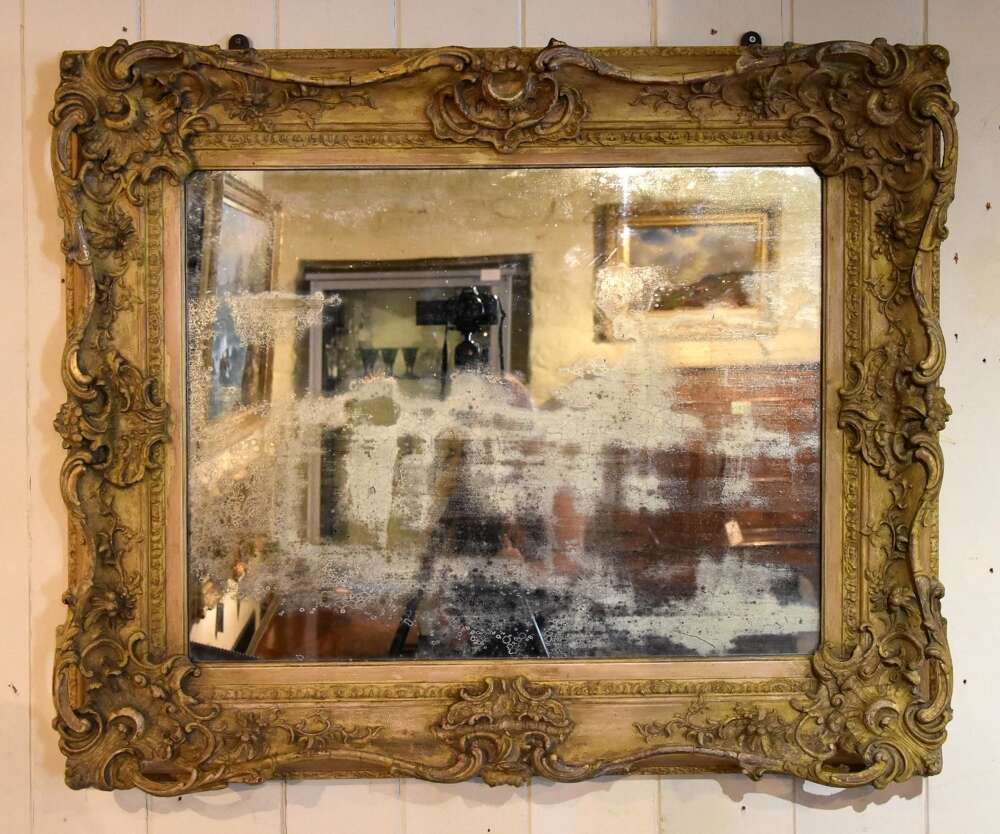Victorian Wall Mirror with Mercury Plate