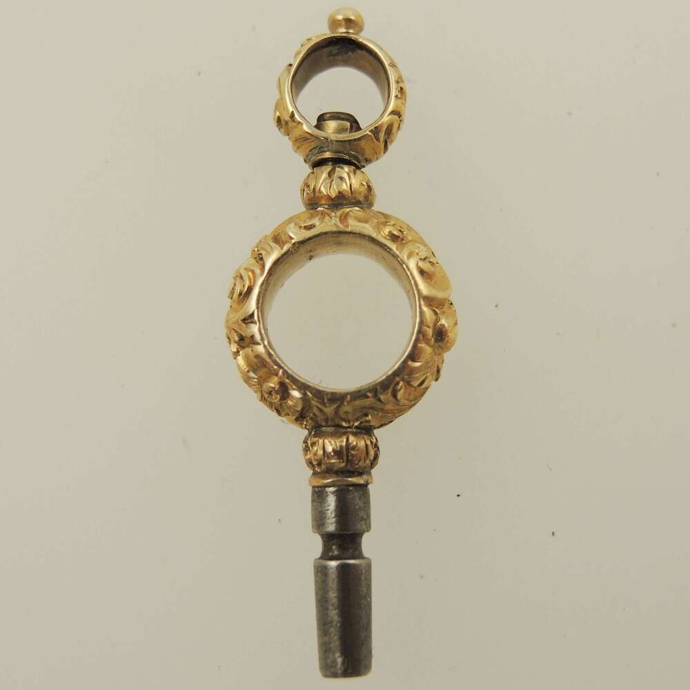 Victorian 18K gold pocket watch key c1850