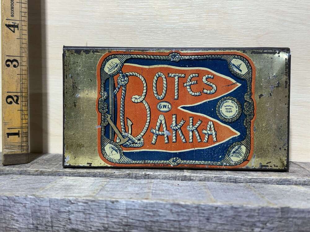 Scarce George Watt&rsquo;s Botes Bacca 4oz Tobacco Tin c1886