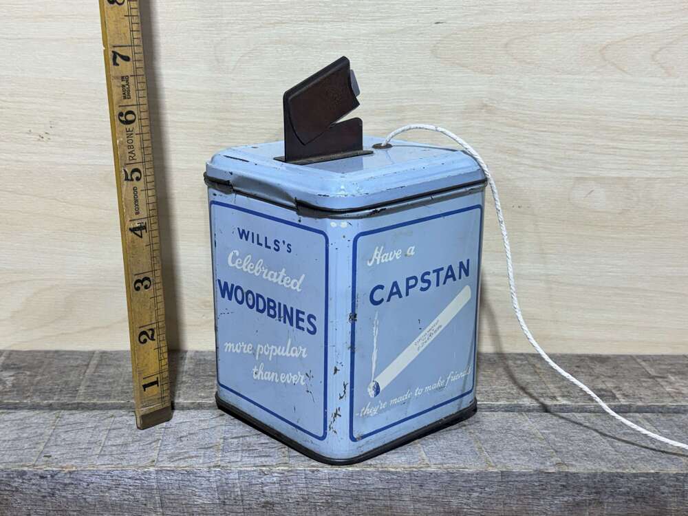 Wills Capstan Tobacco Cigarette Shop Counter String Tin c1931 ITC