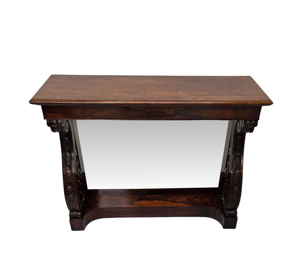  A Very Rare Early 19th Century Antique Mirror Back Console Table
