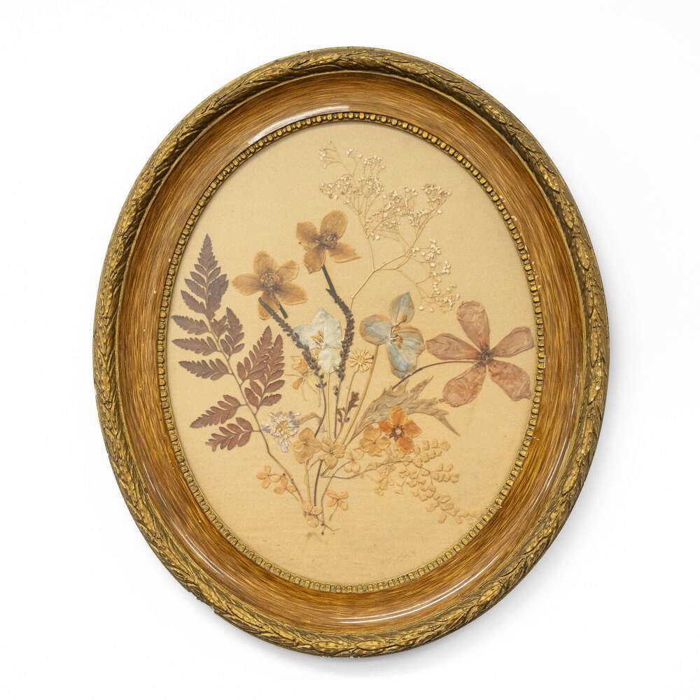 Pressed Flowers in Oval Frame