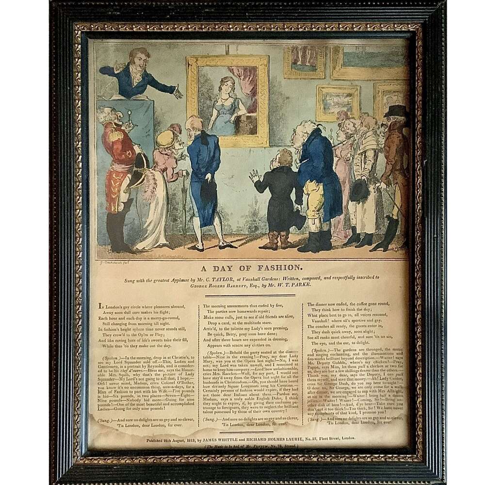 &ldquo;A Day of Fashion&rdquo; (Regency Christie&rsquo;s Auction Room Satire) George Cruikshank (1792-1878)