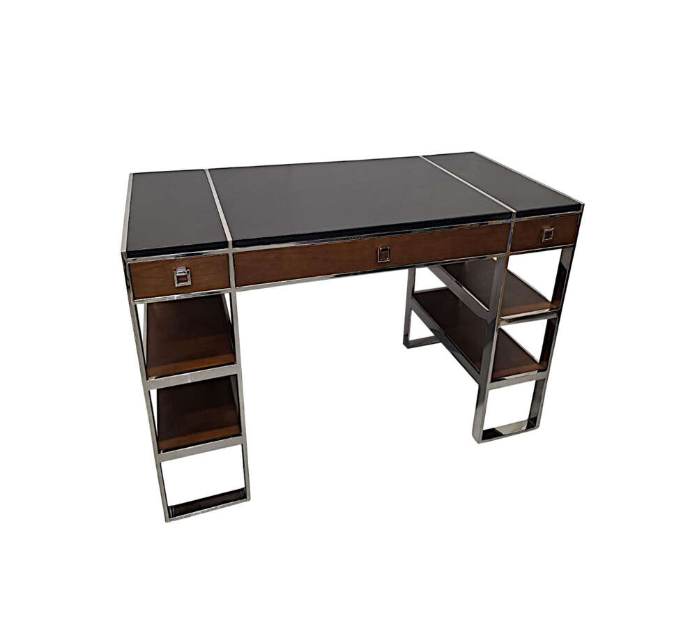 A Stunning Mid Century Design Leather Top Desk