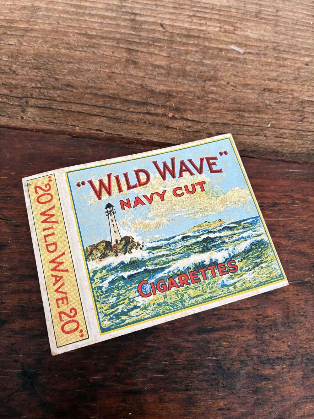 Scarce 20 packet for wild wave cigarettes p.j. Carroll & co cigarette packet