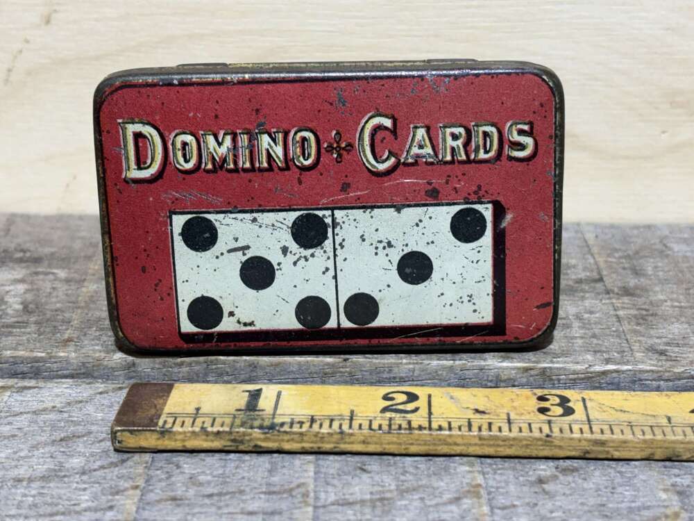 Domino Cards Sample Size Chocolate Tin c1920s