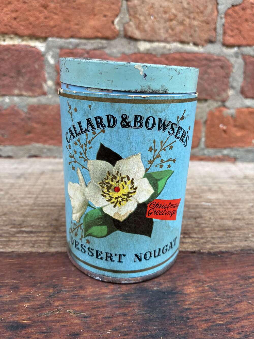 Unusual Callard and bowser Christmas greetings desert nougat tin with contents