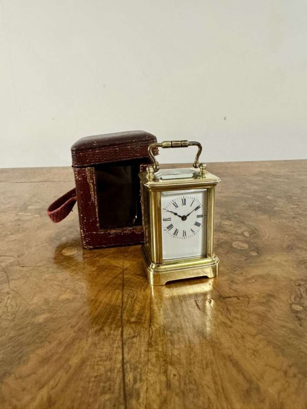 Elegant Quality Antique Victorian Miniature Brass Carriage Clock 