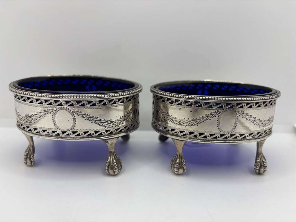 Pair of Georgian Robert Hennell Silver Salt Cellars.