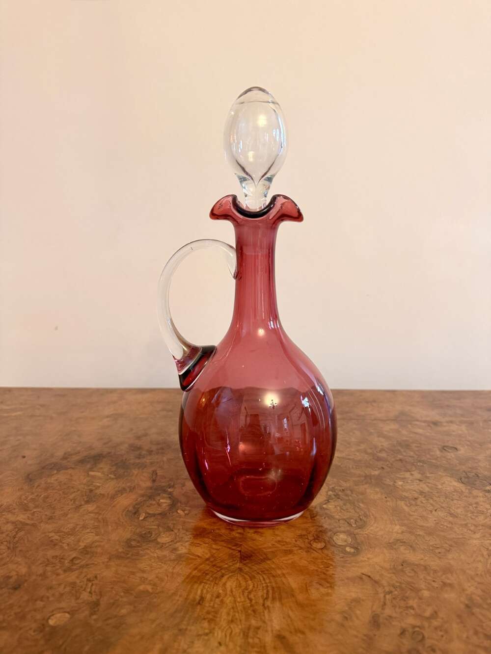 Wonderful Quality Antique Edwardian Cranberry Glass Decanter 