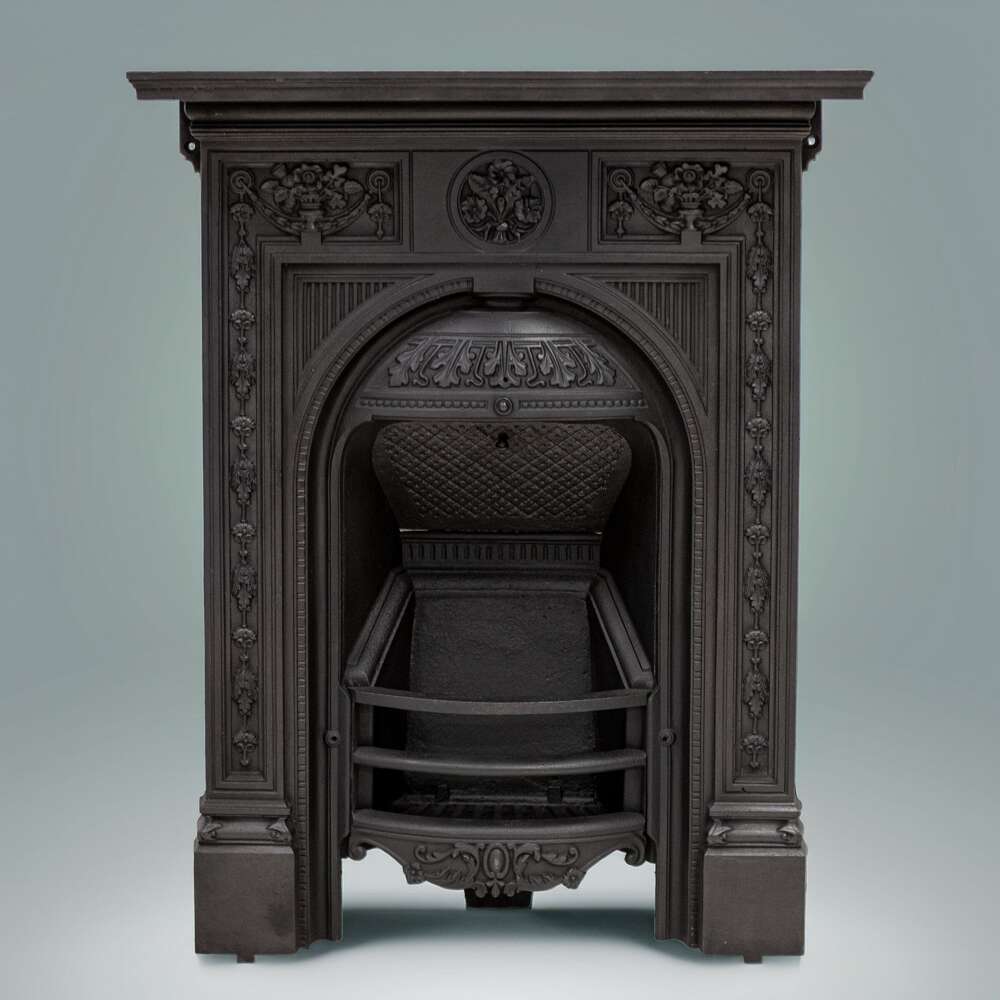 Antique Cast Iron Combination Fireplace
