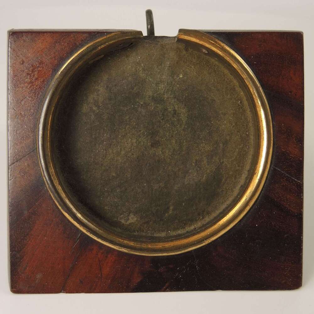 Stylish wood and brass pocket watch stand c1890