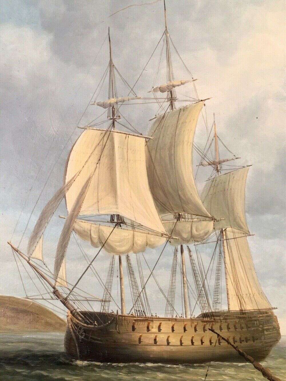Marine Seascape Oil Painting Manner Of Salvatore Colacicco