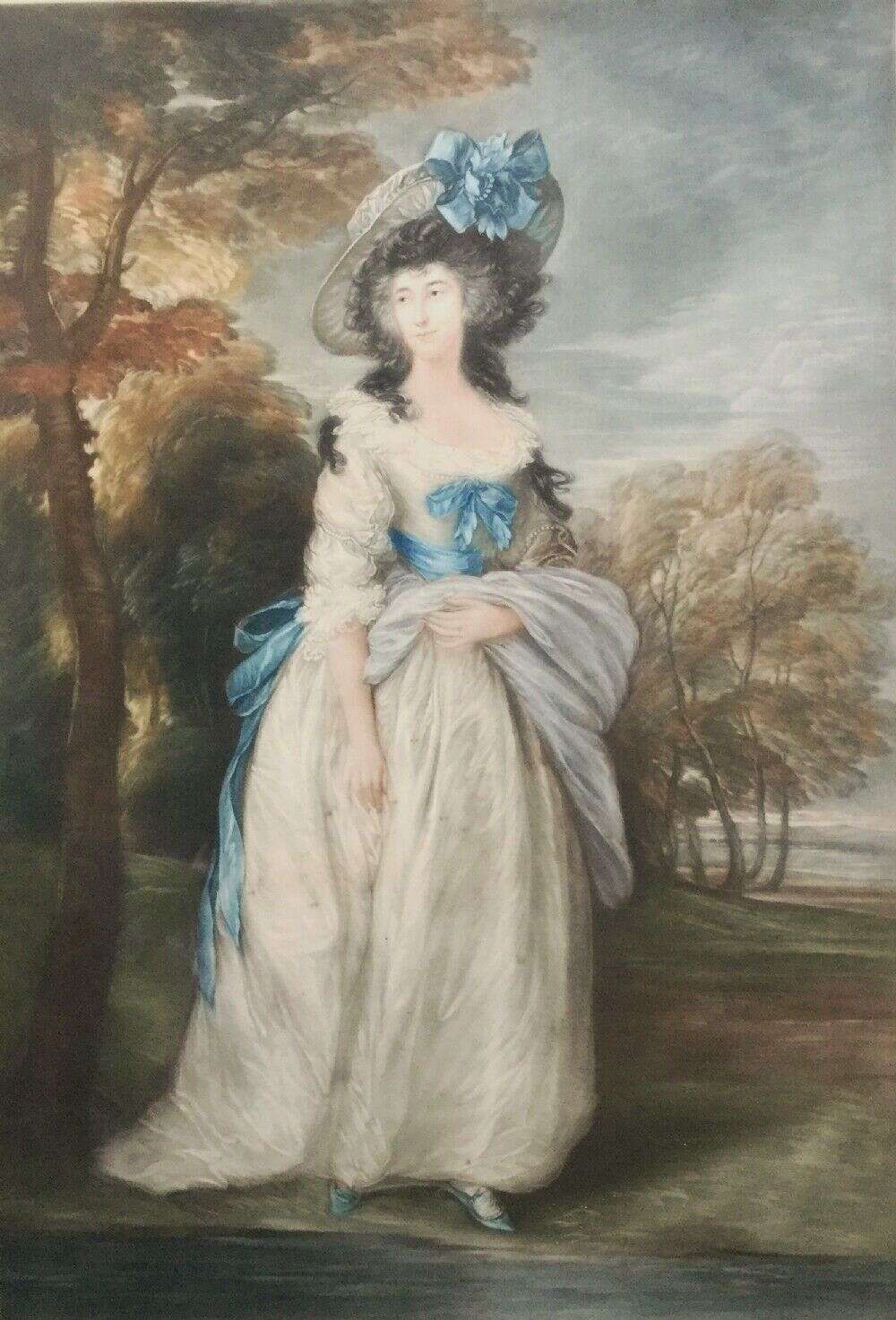 Portrait Engraving Of Lady After John Hoppner.