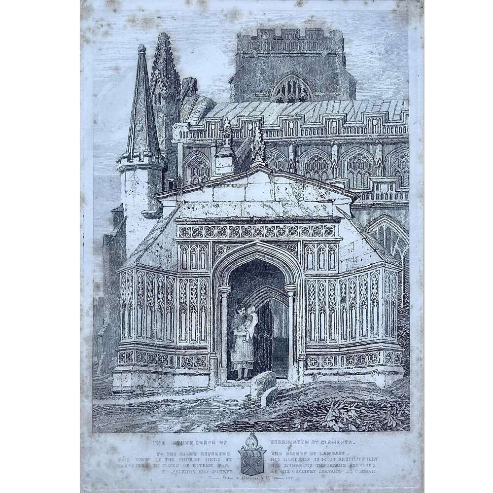 John Sell Cotman (1782-1842) Etching of &ldquo;The South Porch of Terrington St. Clements&rdquo;