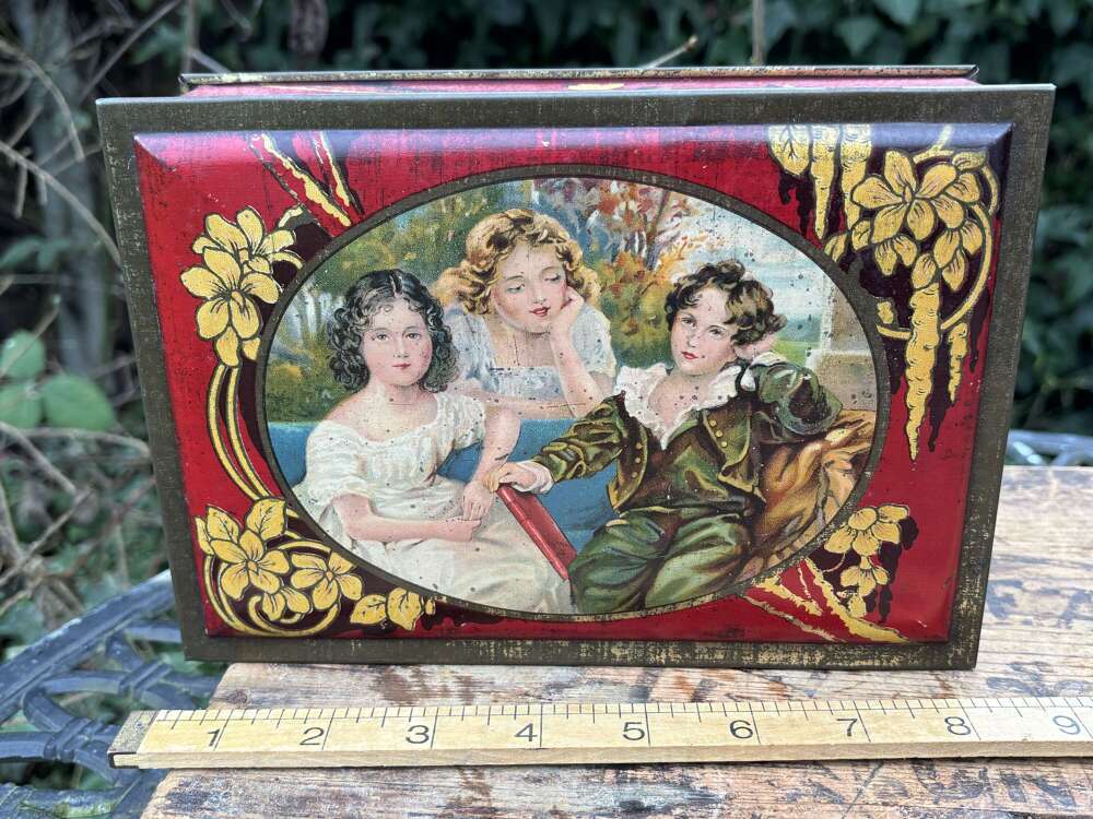 CWS Children Image Art Nouveau Biscuit Tin c1905